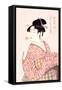 Woman Playing a Poppin-Kitagawa Utamaro-Framed Stretched Canvas