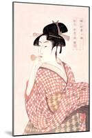 Woman Playing a Poppin-Kitagawa Utamaro-Mounted Art Print