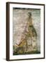 Woman Playing an Arched Harp, Detail from a Tomb Wall Painting, Egyptian, Old to Middle Kingdom-null-Framed Giclee Print