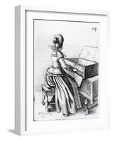 Woman Playing at a Keyboard, 1635-Wenceslaus Hollar-Framed Giclee Print