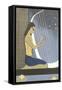 Woman Playing Harp-null-Framed Stretched Canvas
