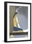 Woman Playing Harp-null-Framed Art Print