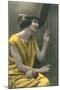 Woman Playing Harp-null-Mounted Art Print