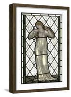 Woman Playing Lute on Stained Glass Window-Edward Burne-Jones-Framed Giclee Print