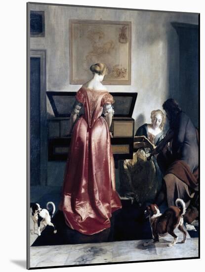 Woman Playing Spinet, Woman Singing and Man Playing Violin-Jacob Ochtervelt-Mounted Giclee Print