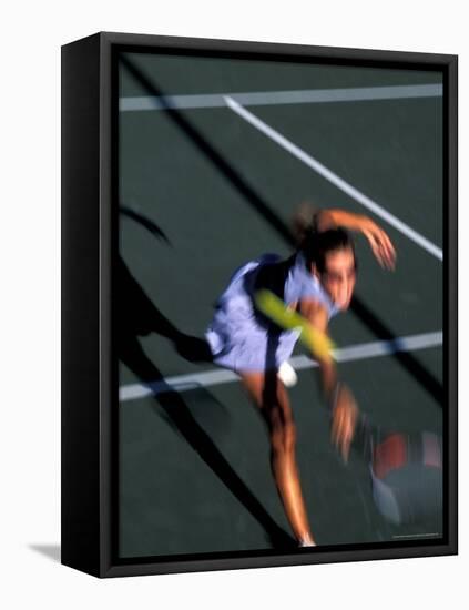 Woman Playing Tennis, Colorado, USA-Lee Kopfler-Framed Stretched Canvas