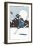 Woman Playing Tennis in Bloomers-null-Framed Art Print