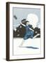 Woman Playing Tennis in Bloomers-null-Framed Art Print