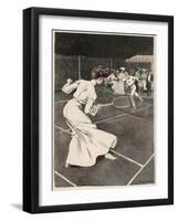 Woman Playing Tennis in Long White Skirt-Ferdinand Von Reznicek-Framed Art Print