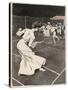 Woman Playing Tennis in Long White Skirt-Ferdinand Von Reznicek-Stretched Canvas