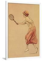 Woman Playing Tennis-null-Framed Art Print