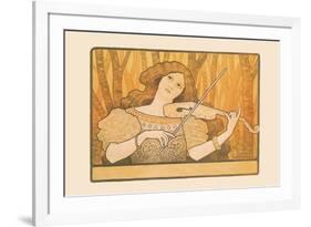 Woman Plays the Violin-Paul Berthon-Framed Art Print