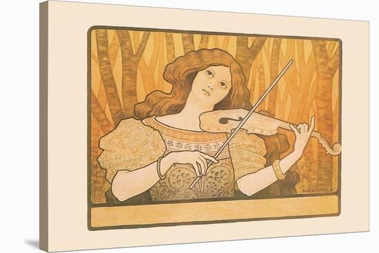 Woman Plays the Violin-Paul Berthon-Stretched Canvas