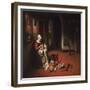 Woman Plucking a Duck, C.1655-56 (Oil on Canvas)-Nicolaes Maes-Framed Giclee Print