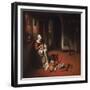 Woman Plucking a Duck, C.1655-56 (Oil on Canvas)-Nicolaes Maes-Framed Giclee Print