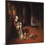 Woman Plucking a Duck, C.1655-56 (Oil on Canvas)-Nicolaes Maes-Mounted Giclee Print