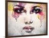 Woman Portrait .Abstract Watercolor .Fashion Background-Anna Ismagilova-Framed Art Print