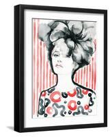 Woman Portrait .Abstract Watercolor .Fashion Background-Anna Ismagilova-Framed Art Print