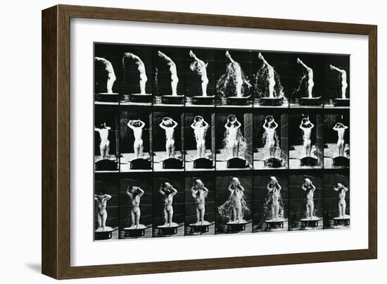 Woman Pouring a Basin of Water over Her Head, Illustration from 'The Human-Eadweard Muybridge-Framed Giclee Print
