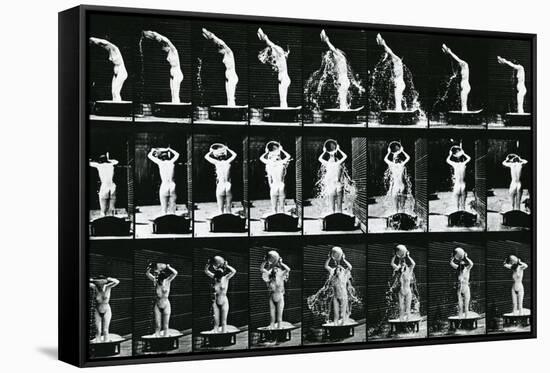 Woman Pouring a Basin of Water over Her Head, Illustration from 'The Human-Eadweard Muybridge-Framed Stretched Canvas