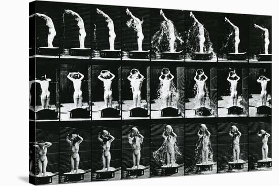 Woman Pouring a Basin of Water over Her Head, Illustration from 'The Human-Eadweard Muybridge-Stretched Canvas