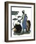 Woman Pouring in Blue-Judy Mastrangelo-Framed Giclee Print