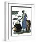 Woman Pouring in Blue-Judy Mastrangelo-Framed Giclee Print