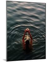 Woman Pouring Water During Morning Puja on Ganges, Varanasi, India-Anthony Plummer-Mounted Photographic Print