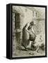 Woman Pouring Water into Milk Cans-Jean-François Millet-Framed Stretched Canvas