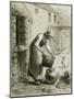 Woman Pouring Water into Milk Cans-Jean-François Millet-Mounted Giclee Print