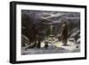 Woman Practicing Sorcery with Black Cats as Companions-null-Framed Giclee Print