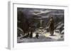 Woman Practicing Sorcery with Black Cats as Companions-null-Framed Giclee Print