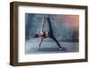 Woman Practicing Yoga in a Urban Background (Side Plank Pose, Vasisthasana)-Luna Vandoorne-Framed Photographic Print