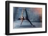 Woman Practicing Yoga in a Urban Background (Side Plank Pose, Vasisthasana)-Luna Vandoorne-Framed Photographic Print