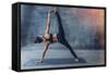 Woman Practicing Yoga in a Urban Background (Side Plank Pose, Vasisthasana)-Luna Vandoorne-Framed Stretched Canvas