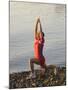 Woman Practicing Yoga on the Riverside, Bainbridge Island, Washington State, USA-null-Mounted Photographic Print