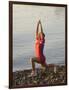 Woman Practicing Yoga on the Riverside, Bainbridge Island, Washington State, USA-null-Framed Photographic Print