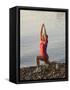 Woman Practicing Yoga on the Riverside, Bainbridge Island, Washington State, USA-null-Framed Stretched Canvas