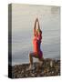 Woman Practicing Yoga on the Riverside, Bainbridge Island, Washington State, USA-null-Stretched Canvas