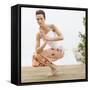 Woman Practicing Yoga-Brooke Fasani Auchincloss-Framed Stretched Canvas