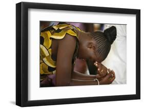 Woman praying at mass in Popenguine, Popenguine, Thies, Senegal-Godong-Framed Photographic Print