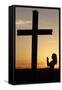 Woman Praying at Sunset, Cher, France, Europe-Godong-Framed Stretched Canvas