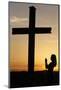 Woman Praying at Sunset, Cher, France, Europe-Godong-Mounted Photographic Print