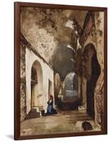 Woman Praying at Vaulted Shrine in the Amphitheatre of Pozzuoli-Giacinto Gigante-Framed Giclee Print