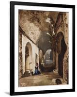 Woman Praying at Vaulted Shrine in the Amphitheatre of Pozzuoli-Giacinto Gigante-Framed Giclee Print