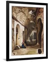 Woman Praying at Vaulted Shrine in the Amphitheatre of Pozzuoli-Giacinto Gigante-Framed Giclee Print