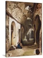 Woman Praying at Vaulted Shrine in the Amphitheatre of Pozzuoli-Giacinto Gigante-Stretched Canvas