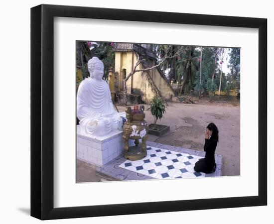 Woman Praying to Buddha, Vinh Trang Pagoda, My Tho City, Vietnam-Bill Bachmann-Framed Photographic Print