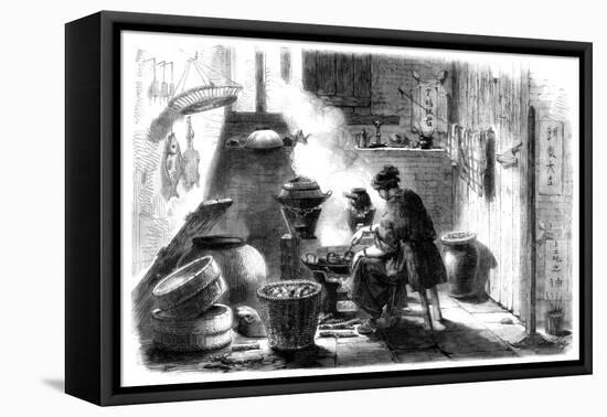 Woman Preparing Cakes for the Chinese New Year, 1861-null-Framed Stretched Canvas