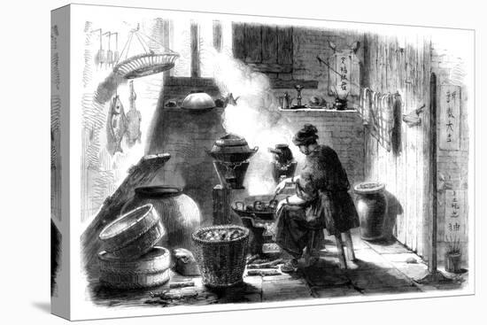 Woman Preparing Cakes for the Chinese New Year, 1861-null-Stretched Canvas